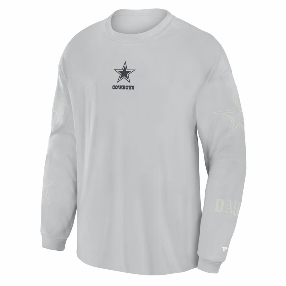 Dallas Cowboys Oversized Type Play Long Sleeve T-Shirt Gray - Fanatics