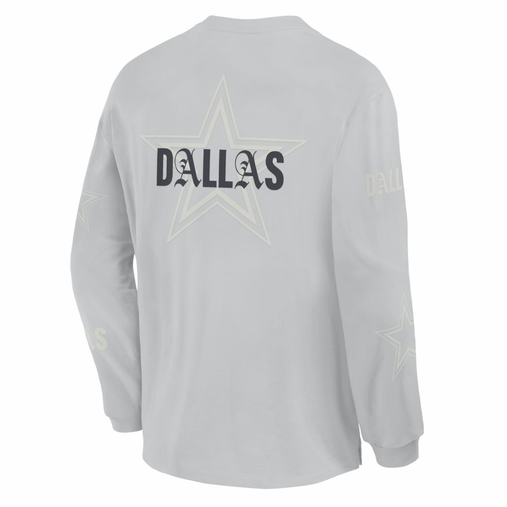 Dallas Cowboys Oversized Type Play Long Sleeve T-Shirt Gray - Fanatics