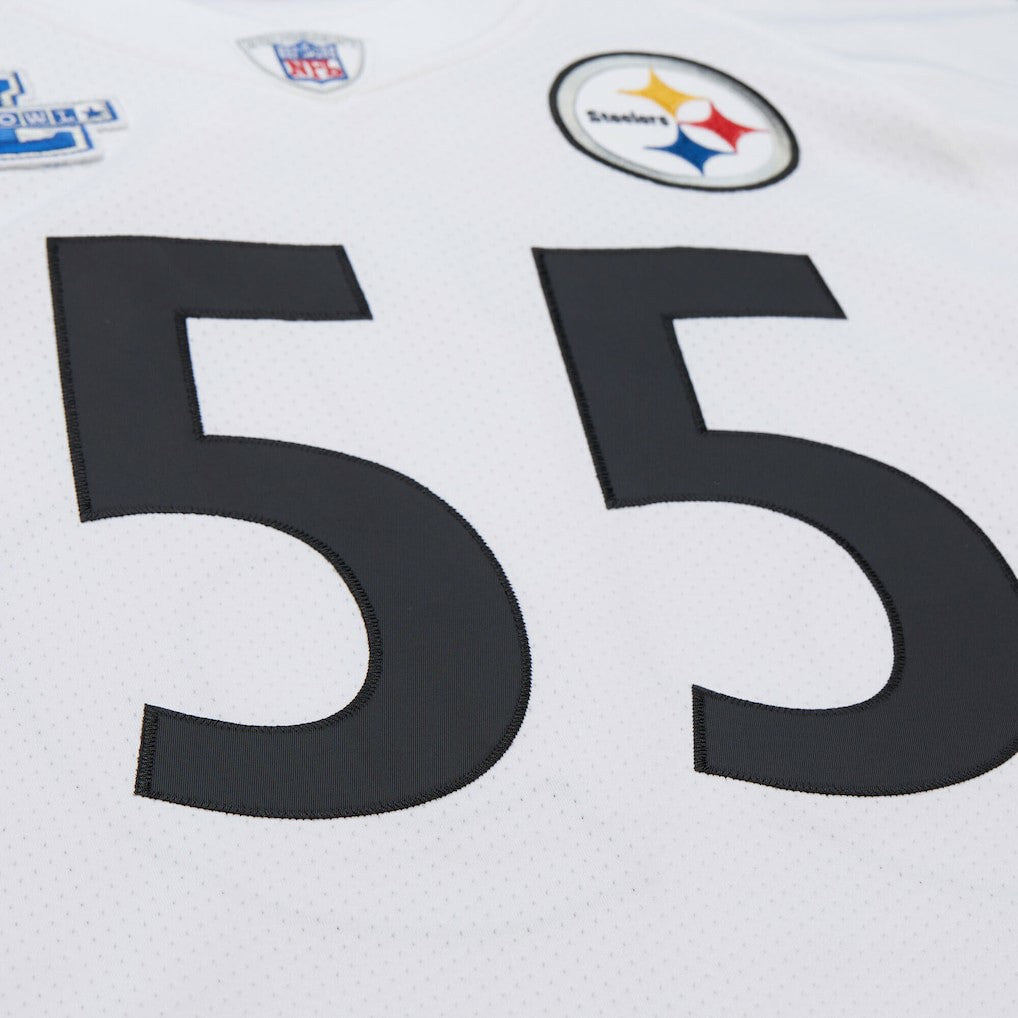 Joey Porter Pittsburgh Steelers 2005 Authentic Throwback Retired Player Jersey White - Mitchell & Ness