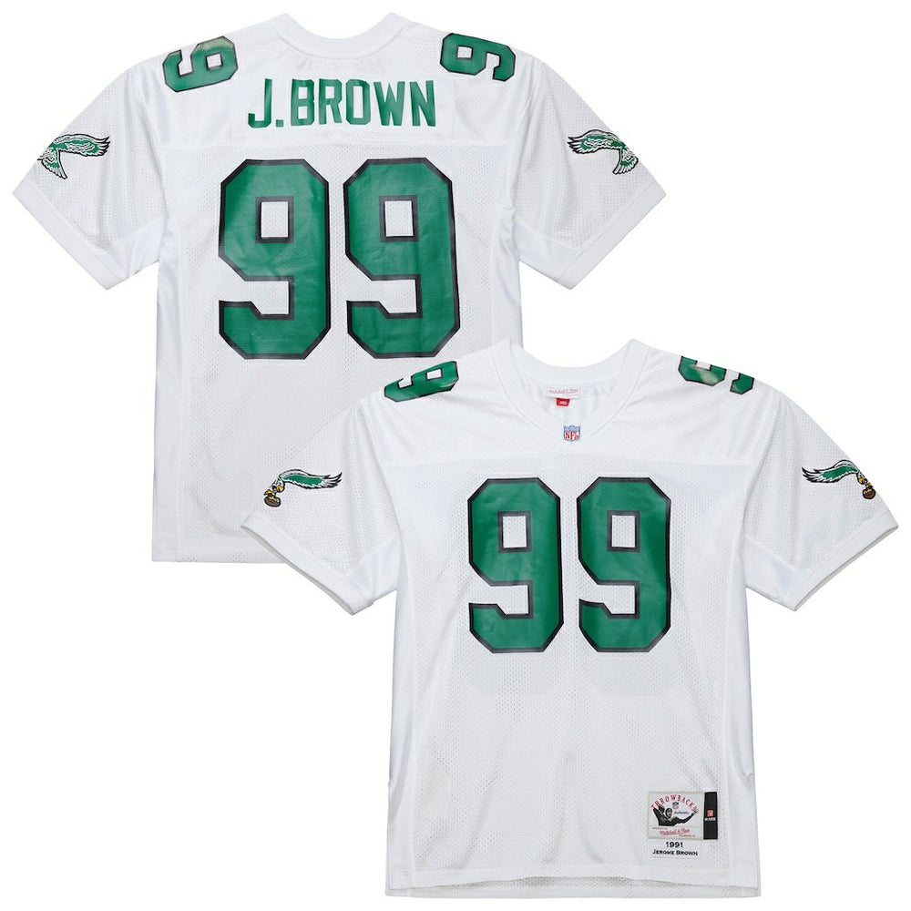 Jerome Brown Philadelphia Eagles 1991 Authentic Throwback Retired Player Jersey White - Mitchell & Ness