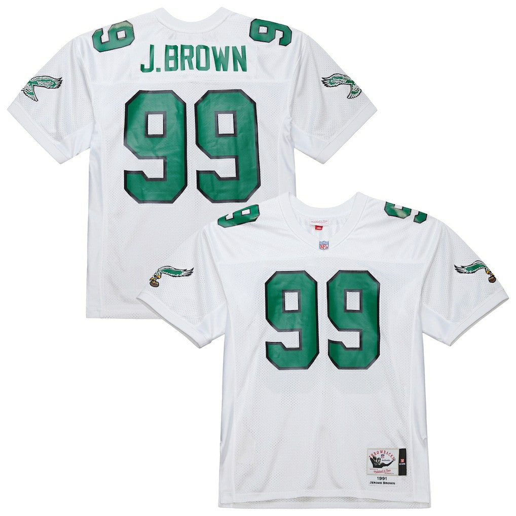 Jerome Brown Philadelphia Eagles 1991 Authentic Throwback Retired Player Jersey White - Mitchell & Ness