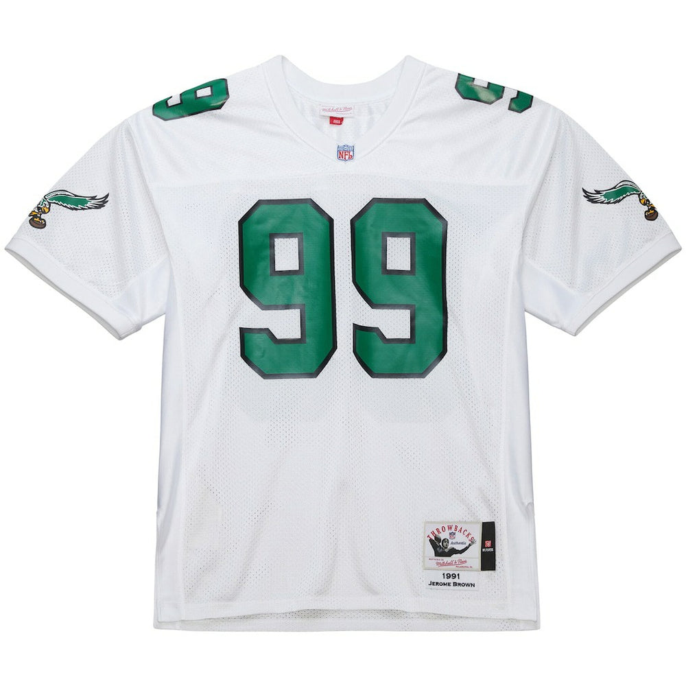 Jerome Brown Philadelphia Eagles 1991 Authentic Throwback Retired Player Jersey White - Mitchell & Ness