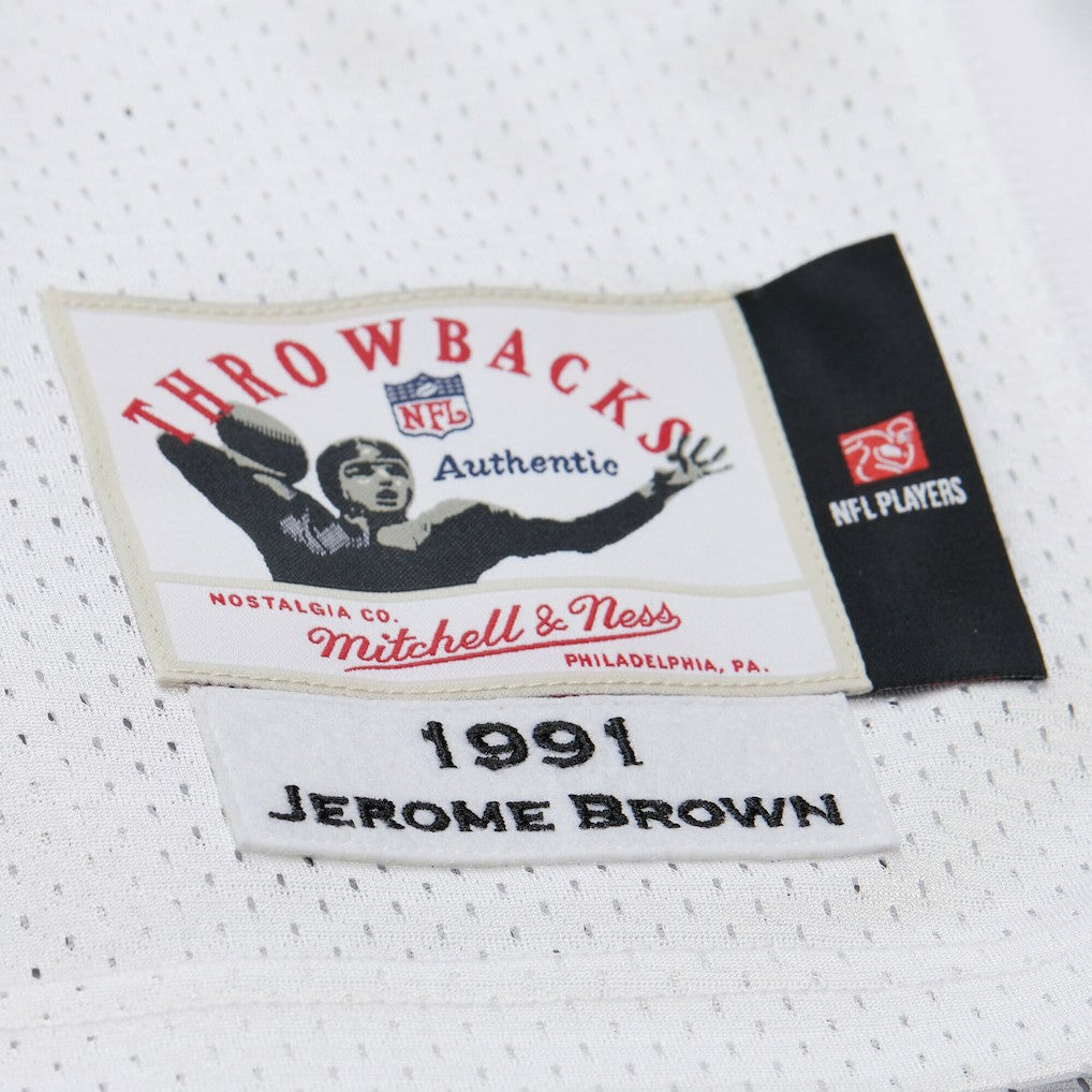 Jerome Brown Philadelphia Eagles 1991 Authentic Throwback Retired Player Jersey White - Mitchell & Ness