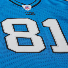 Calvin Johnson Detroit Lions 2007 Authentic Throwback Retired Player Jersey Blue - Mitchell & Ness