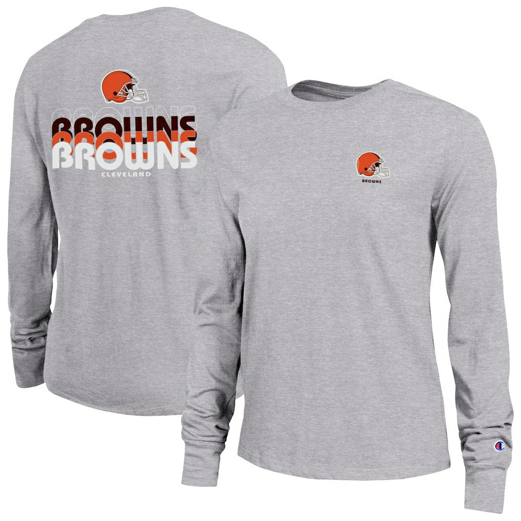 Cleveland Browns Champion Women's Core Long-Sleeve T-Shirt Heather Gray - NFL
