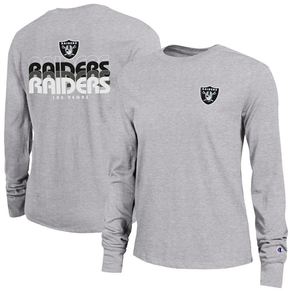 Las Vegas Raiders Champion Women's Core Long-Sleeve T-Shirt Heather Gray - NFL