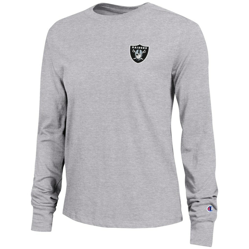 Las Vegas Raiders Champion Women's Core Long-Sleeve T-Shirt Heather Gray - NFL
