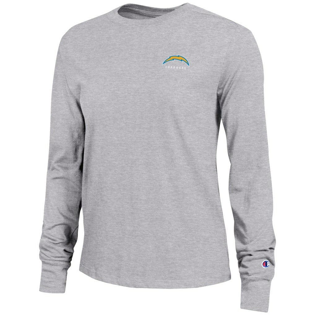 Los Angeles Chargers Champion Women's Core Long-Sleeve T-Shirt Heather Gray - NFL