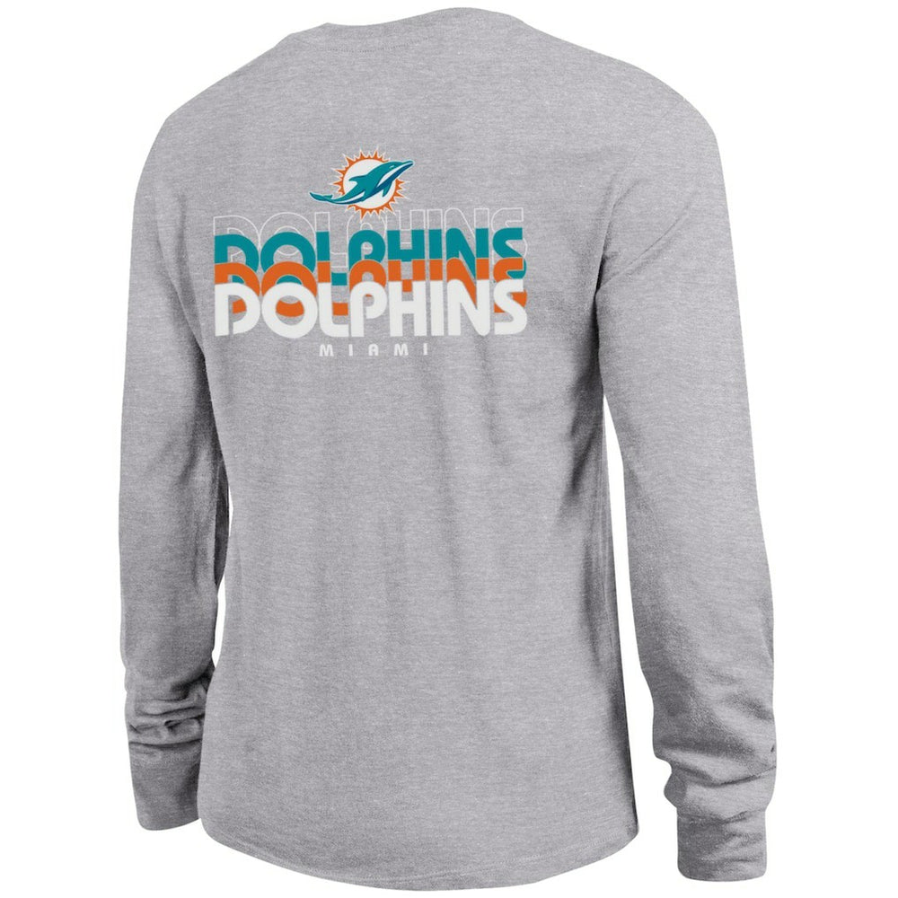 Miami Dolphins Champion Women's Core Long-Sleeve T-Shirt Heather Gray - NFL