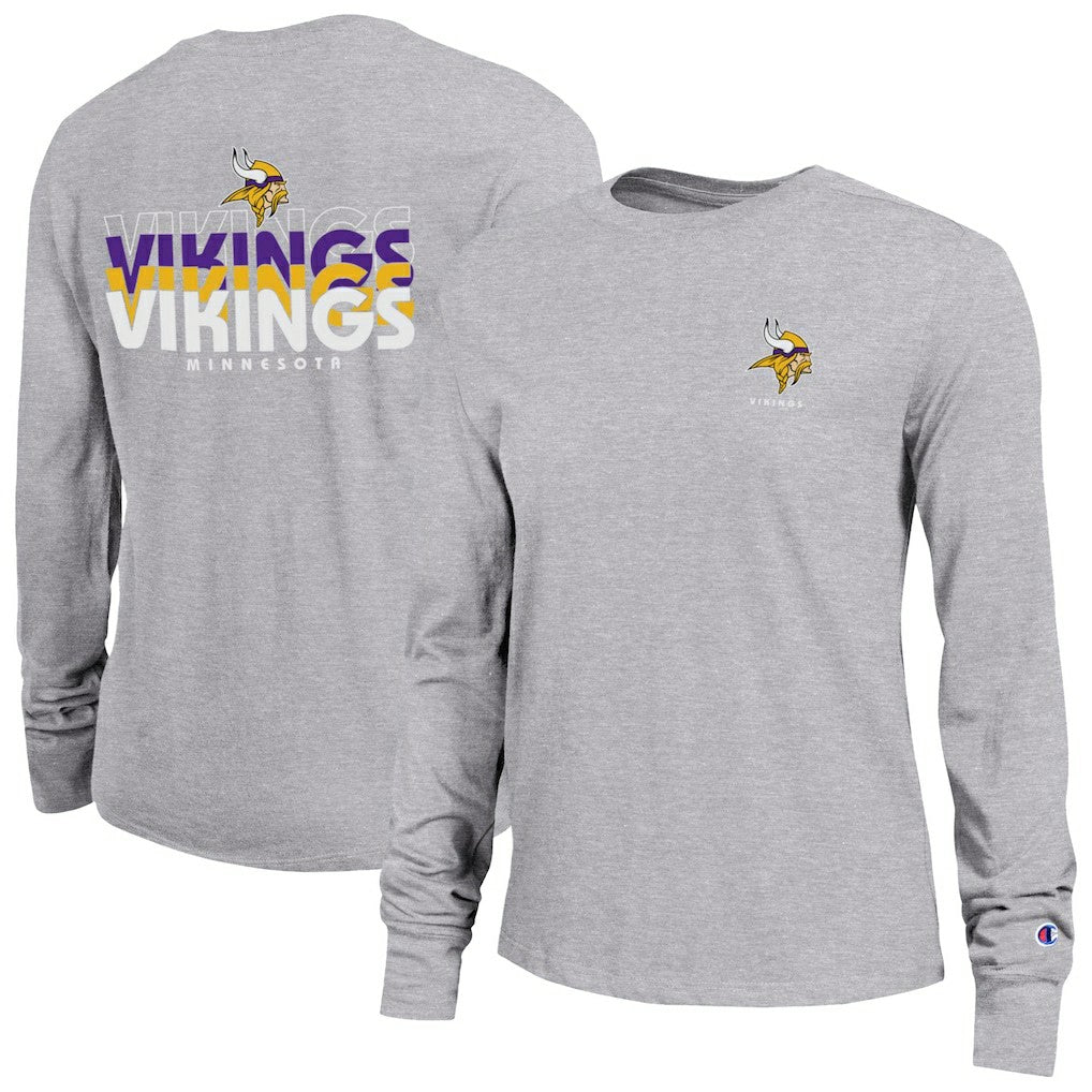 Minnesota Vikings Champion Women's Core Long-Sleeve T-Shirt Heather Gray - NFL