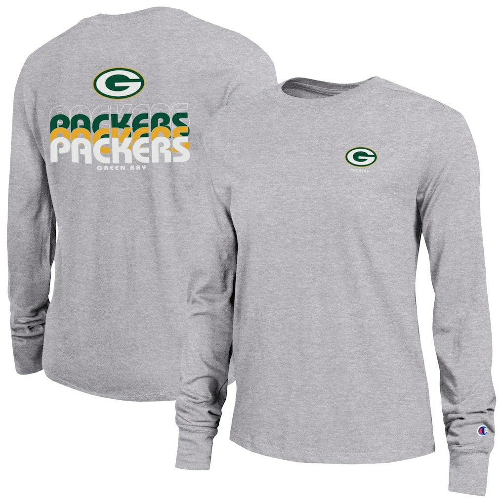 Green Bay Packers Champion Women's Core Long-Sleeve T-Shirt Heather Gray - NFL