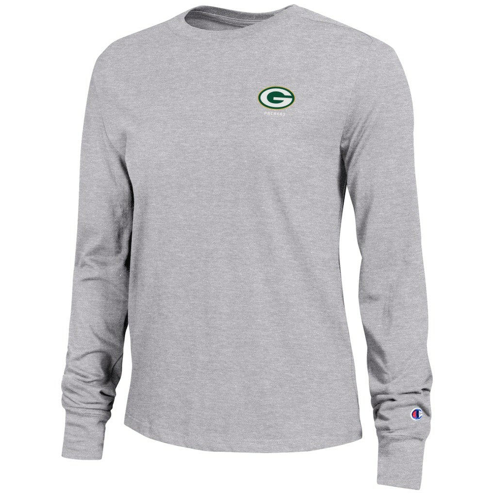 Green Bay Packers Champion Women's Core Long-Sleeve T-Shirt Heather Gray - NFL