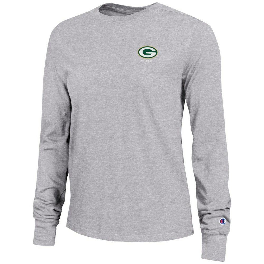Green Bay Packers Champion Women's Core Long-Sleeve T-Shirt Heather Gray - NFL