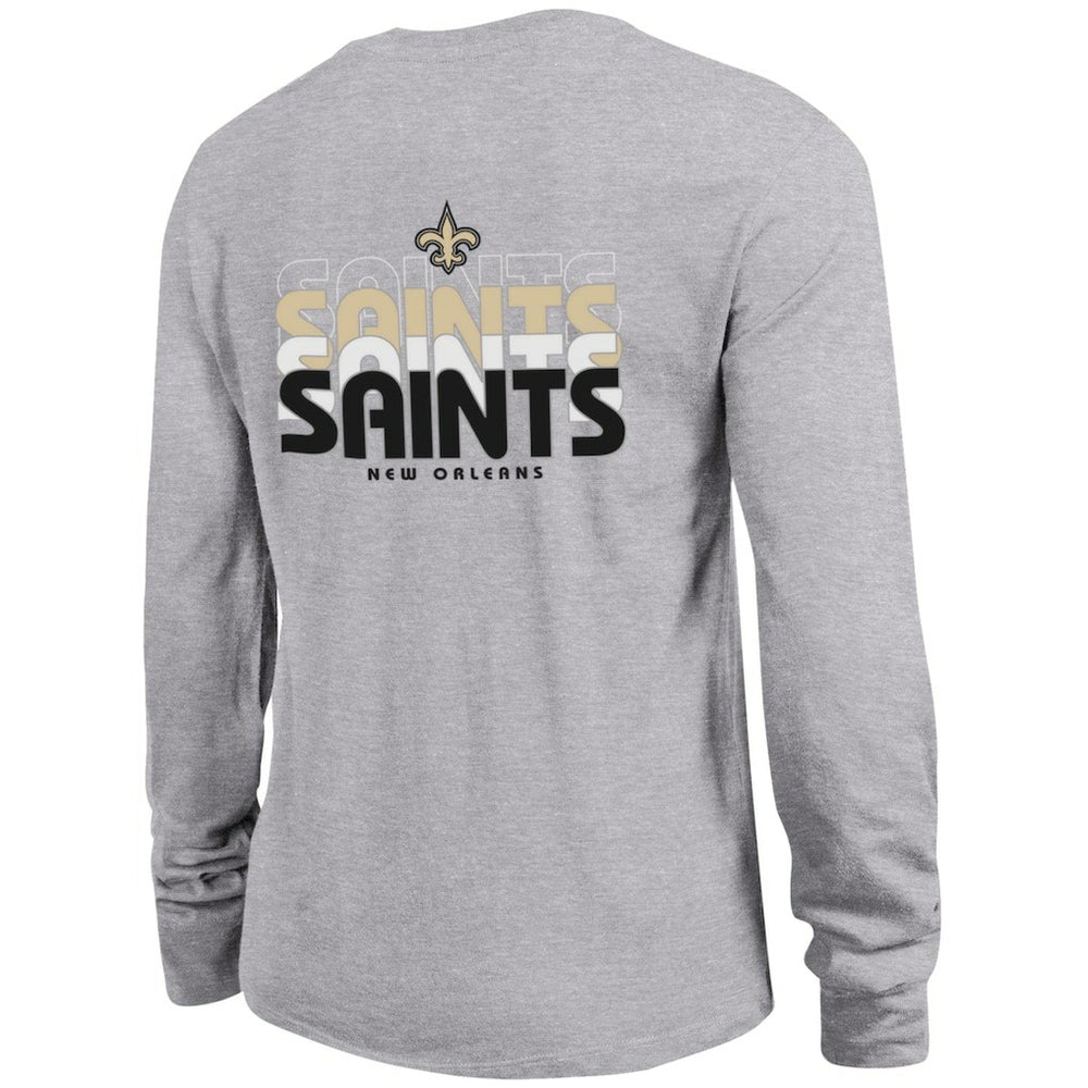 New Orleans Saints Champion Women's Core Long-Sleeve T-Shirt Heather Gray - NFL