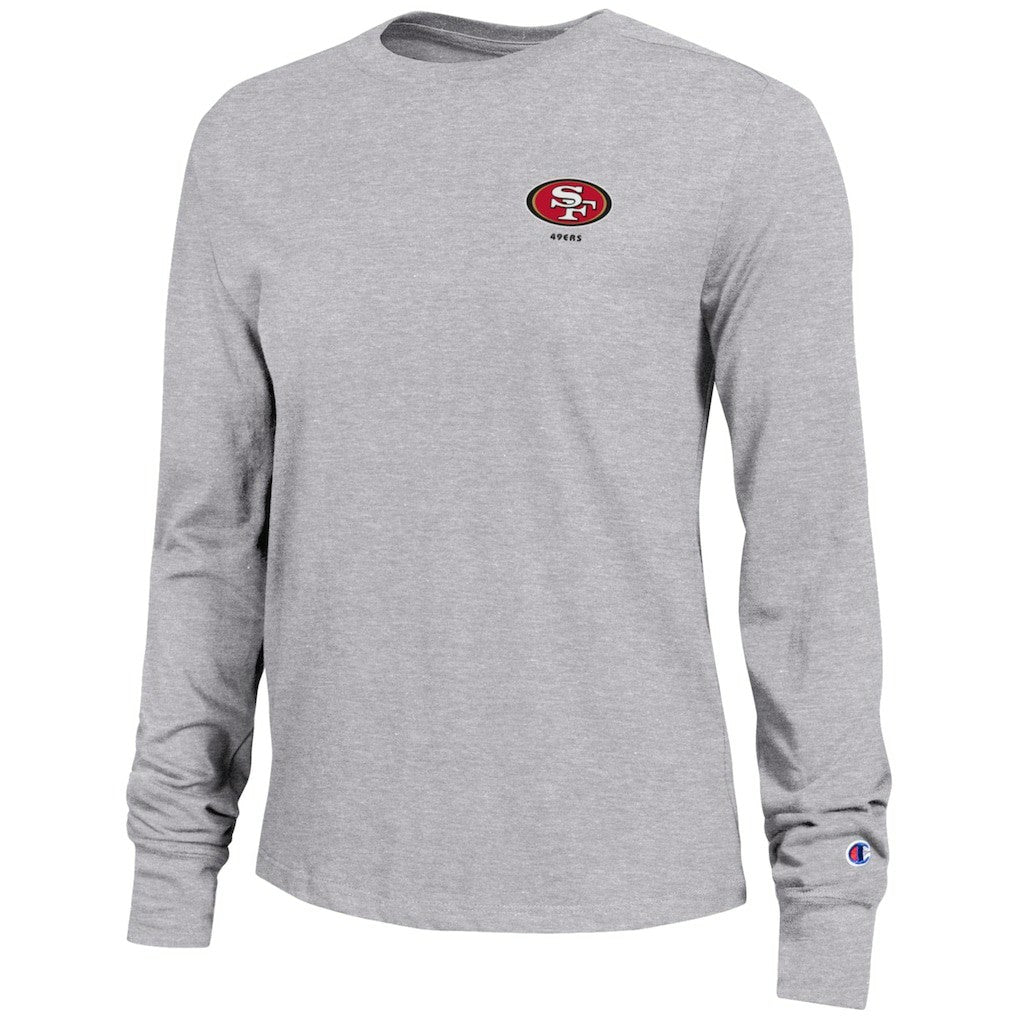 San Francisco 49ers Champion Women's Core Long-Sleeve T-Shirt Heather Gray - NFL