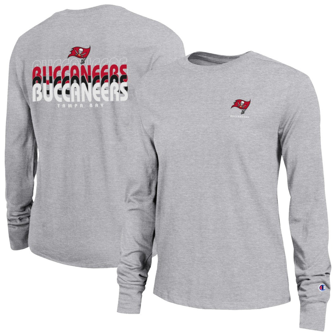 Tampa Bay Buccaneers Champion Women's Core Long-Sleeve T-Shirt Heather Gray - NFL