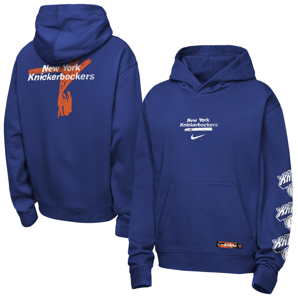 Nike - New York Knicks Youth Courtside Club Premiere Hoodie - Blue