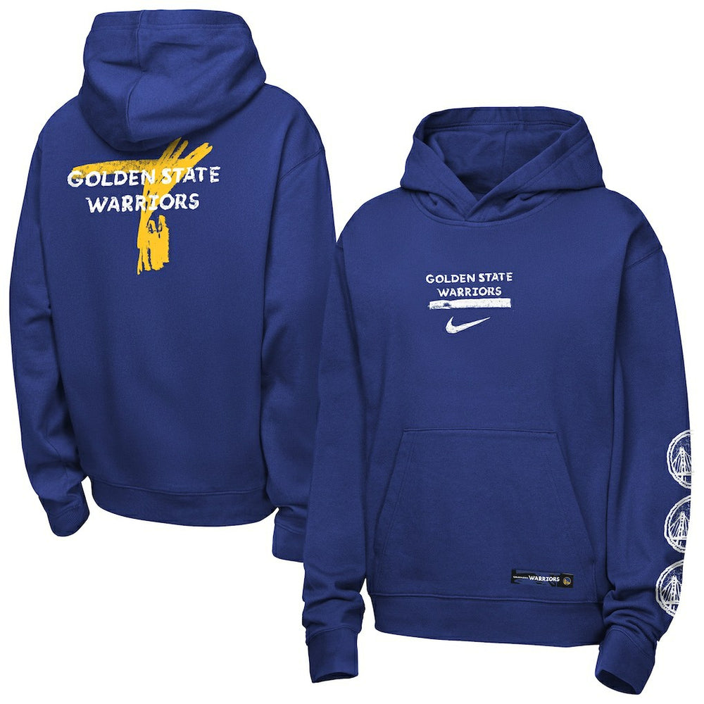 Nike - Golden State Warriors Youth Courtside Club Premiere Hoodie - Royal
