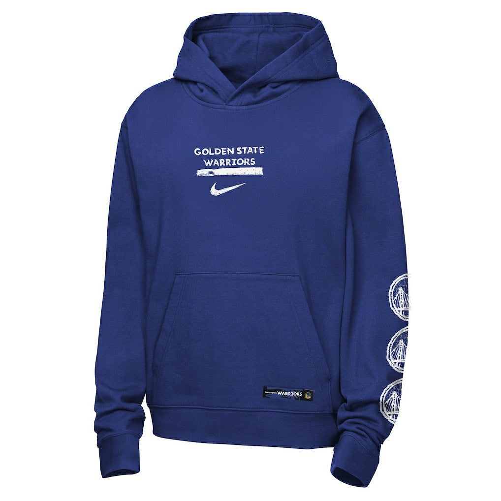 Nike - Golden State Warriors Youth Courtside Club Premiere Hoodie - Royal