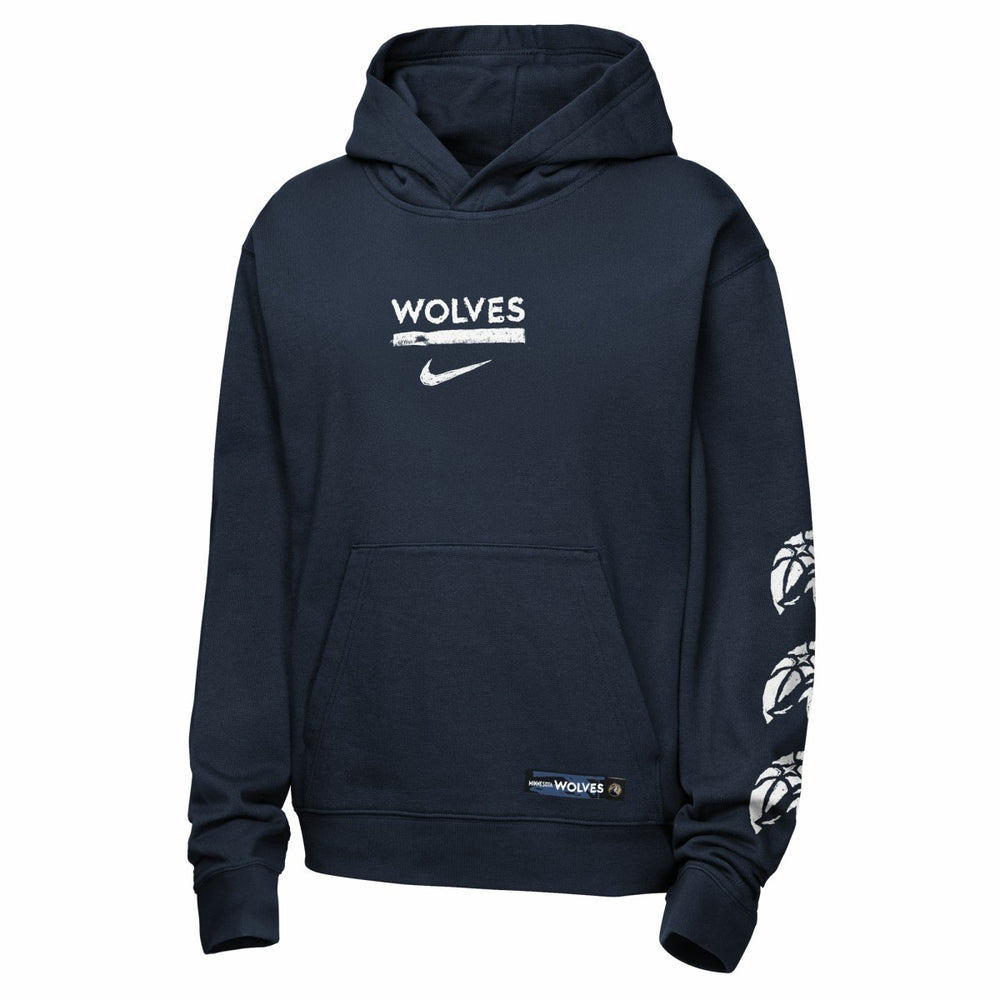 Nike - Minnesota Timberwolves Youth Courtside Club Premiere Hoodie - Navy