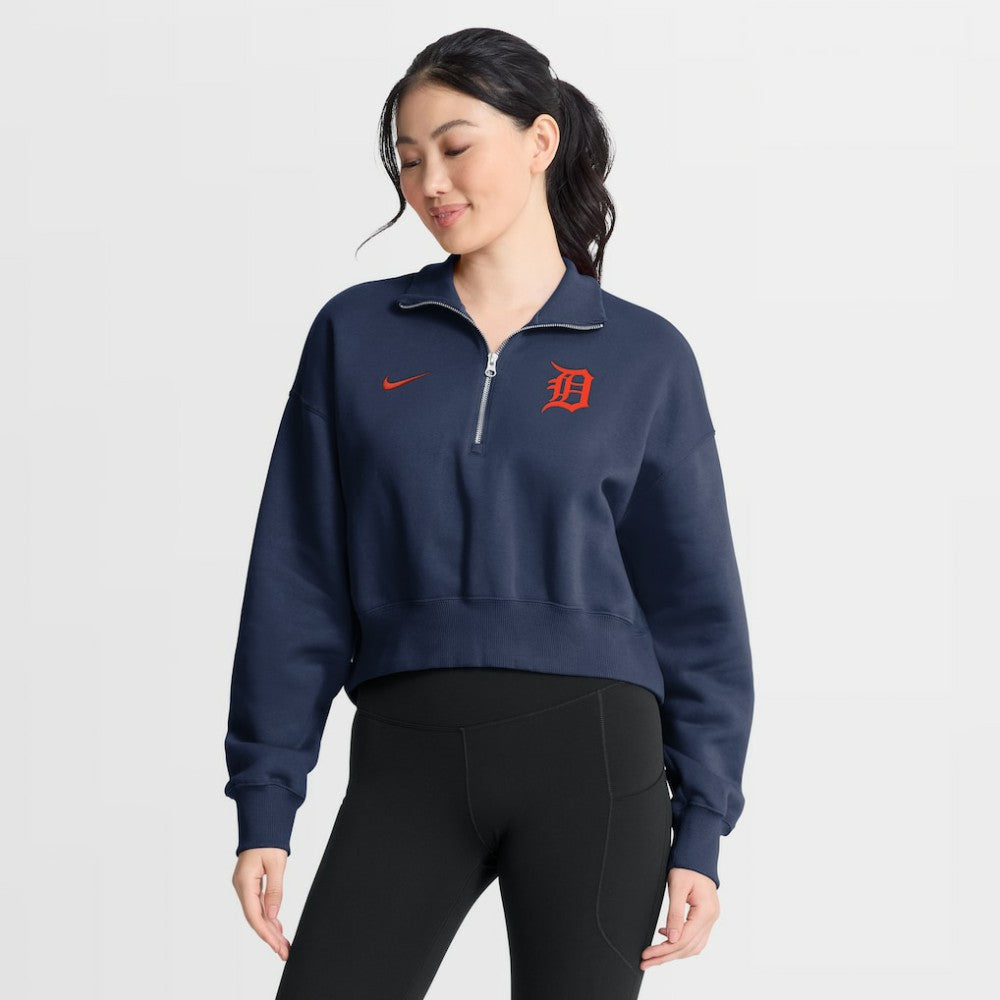 Detroit Tigers Nike Women's Primetime Phoenix Fleece Half-Zip Sweatshirt Lifestyle
