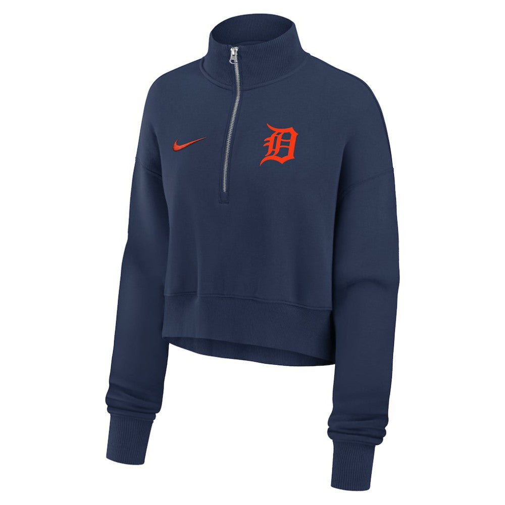 Detroit Tigers Nike Women's Primetime Phoenix Fleece Half-Zip Sweatshirt Lifestyle