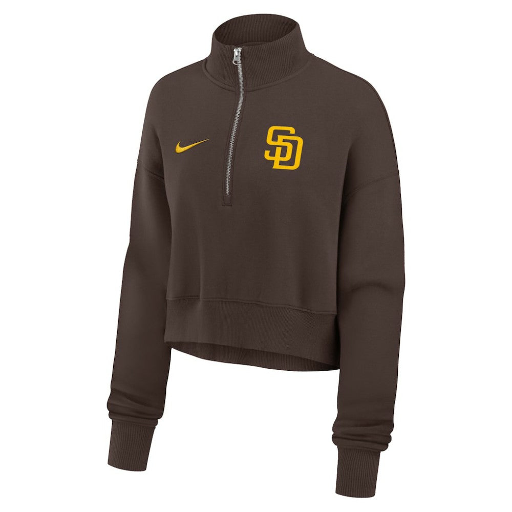 San Diego Padres Nike Women's Primetime Phoenix Fleece Half-Zip Sweatshirt On Sale