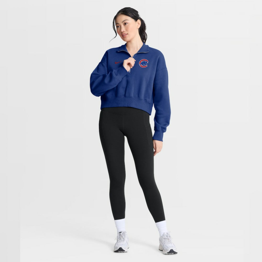 Chicago Cubs Nike Women's Primetime Phoenix Fleece Half-Zip Sweatshirt for sale