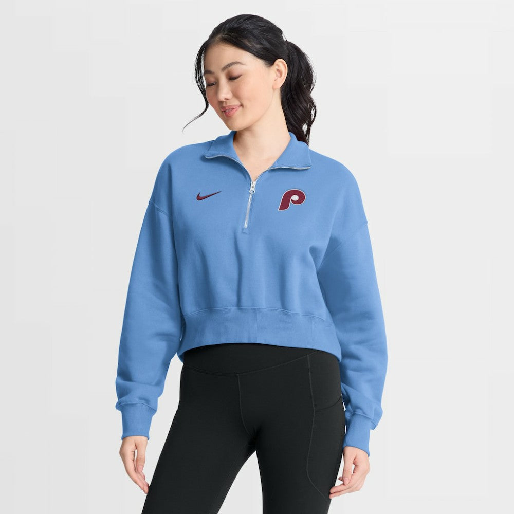 Philadelphia Phillies Nike Women's Primetime Phoenix Fleece Half-Zip Sweatshirt Sale
