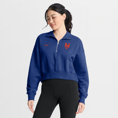 New York Mets Nike Women's Primetime Phoenix Fleece Half-Zip Sweatshirt Sale