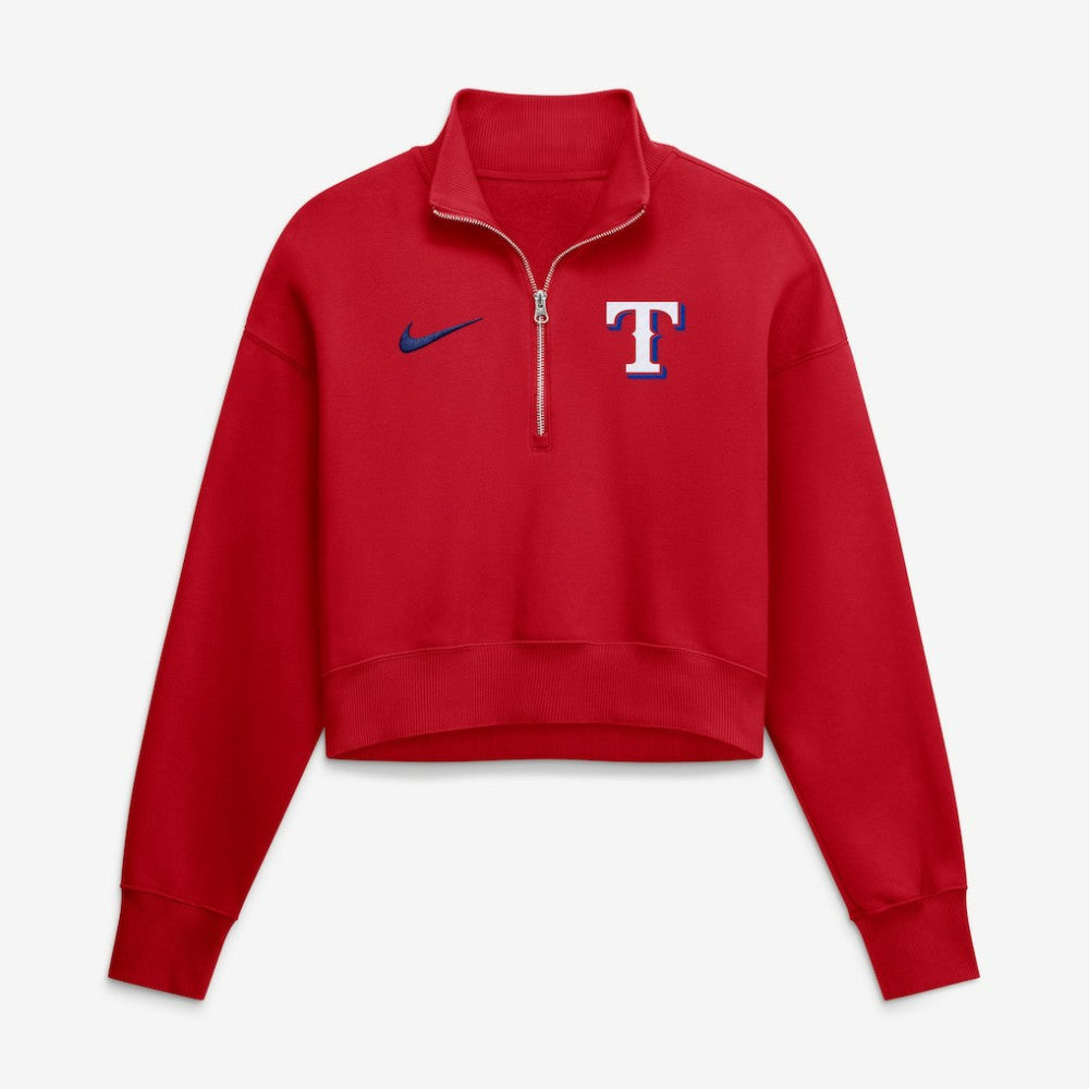Texas Rangers Nike Women's Primetime Phoenix Fleece Half-Zip Sweatshirt Online