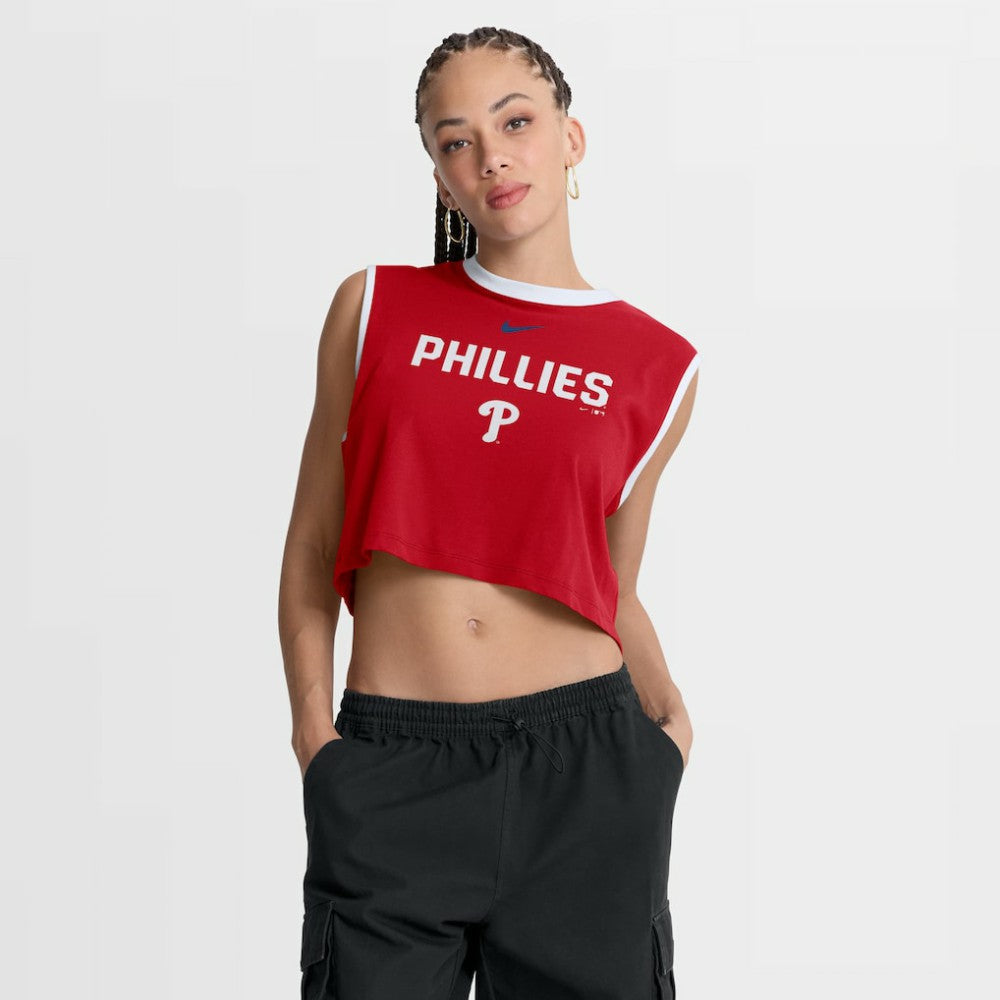 Philadelphia Phillies Nike Women's Primetime Loose Dri-FIT Cropped Tank Top discount