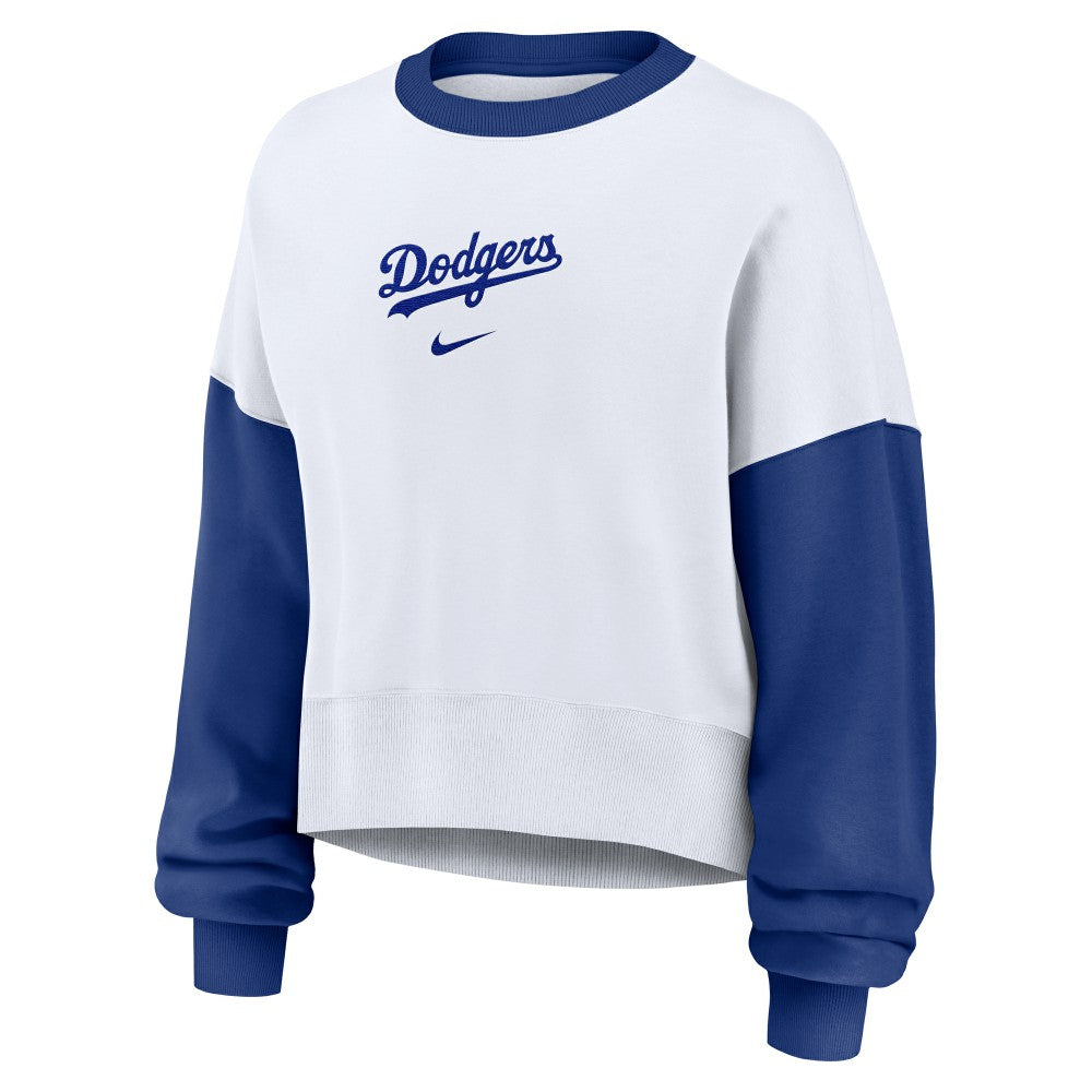 Los Angeles Dodgers Nike Women's Oversized High Hip Fleece Sweatshirt Clearance