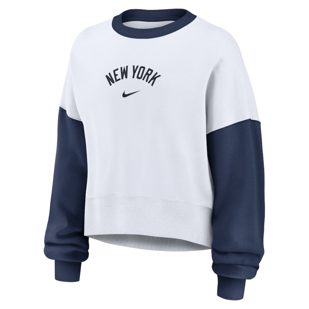 New York Yankees Nike Women's Oversized High Hip Fleece Sweatshirt Clearance