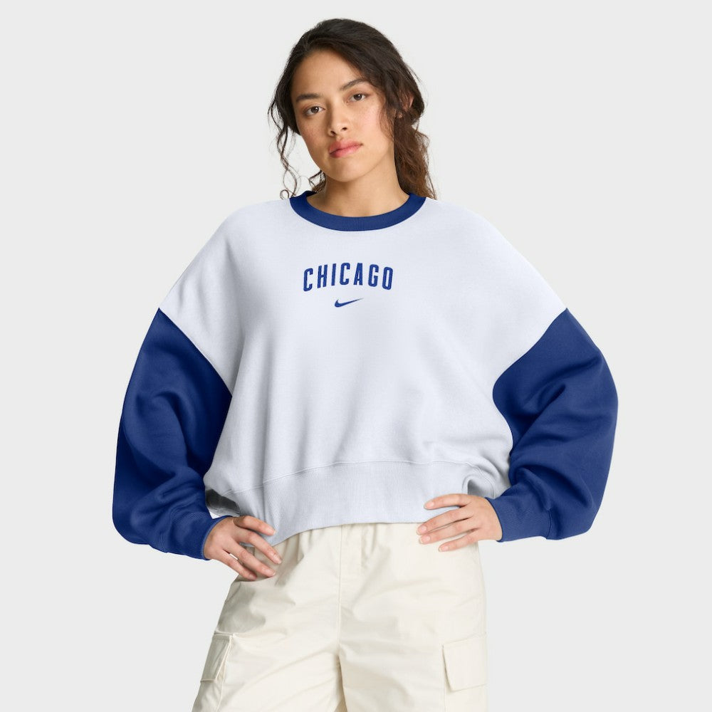 Chicago Cubs Nike Women's Oversized High Hip Fleece Sweatshirt Lifestyle