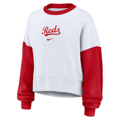 Cincinnati Reds Nike Women's Oversized High Hip Fleece Sweatshirt Sale