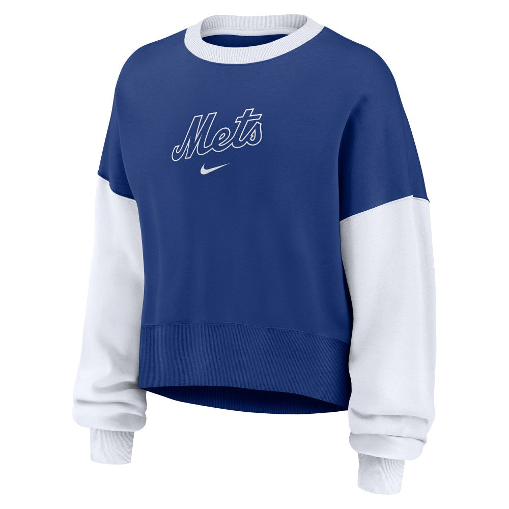 New York Mets Nike Women's Oversized High Hip Fleece Sweatshirt Near Me