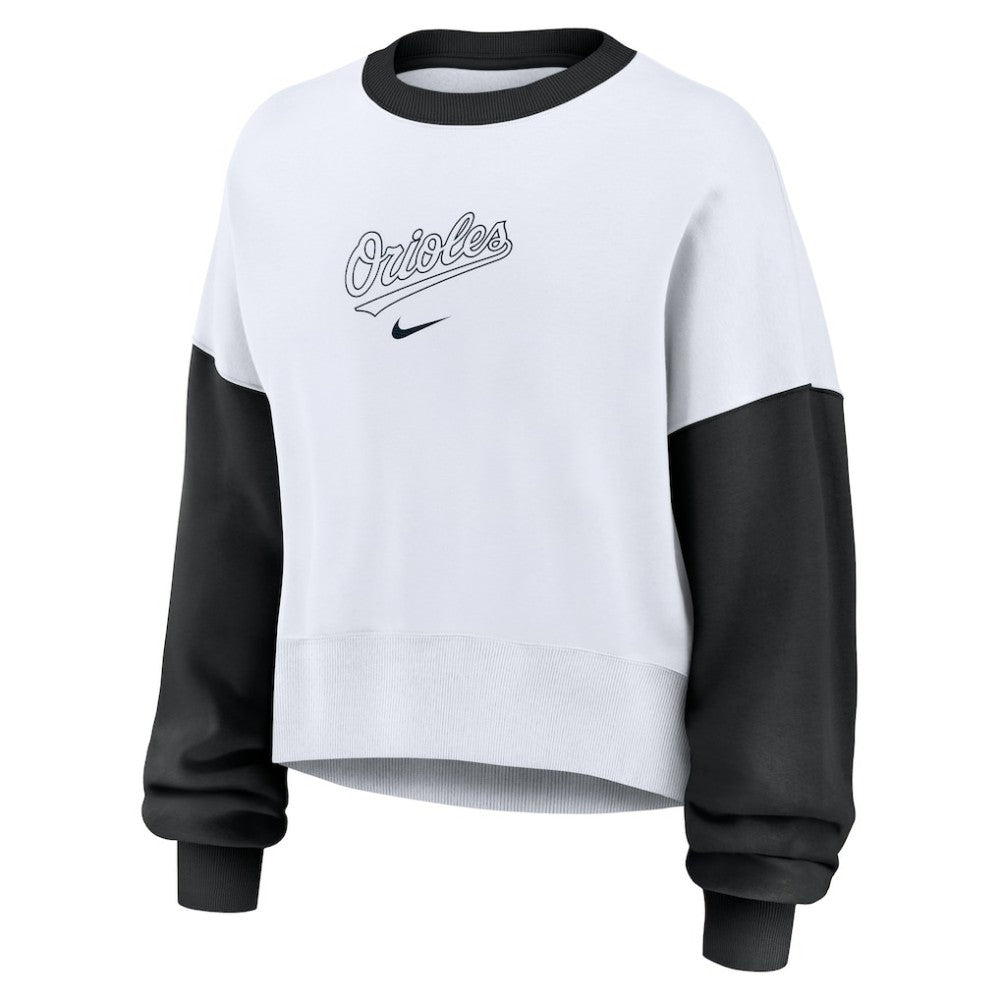 Baltimore Orioles Nike Women's Oversized High Hip Fleece Sweatshirt Clearance
