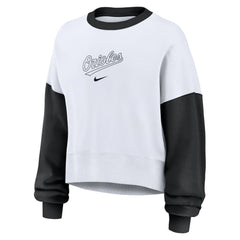Baltimore Orioles Nike Women's Oversized High Hip Fleece Sweatshirt Clearance
