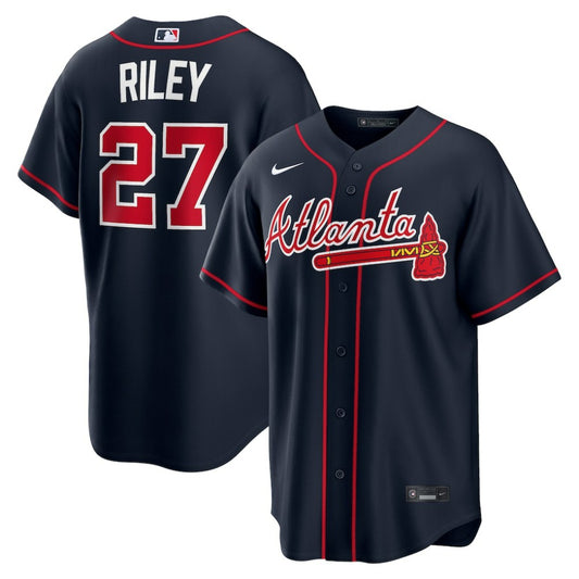 Austin Riley Atlanta Braves Nike Alternate Replica Jersey - Navy | MLB Jerseys