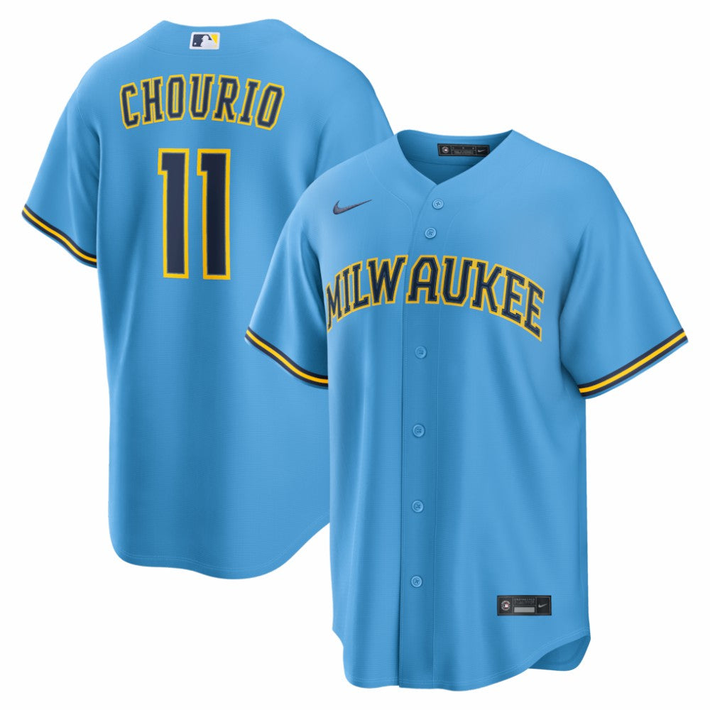 Jackson Chourio Milwaukee Brewers Nike Road Replica Jersey Clearance