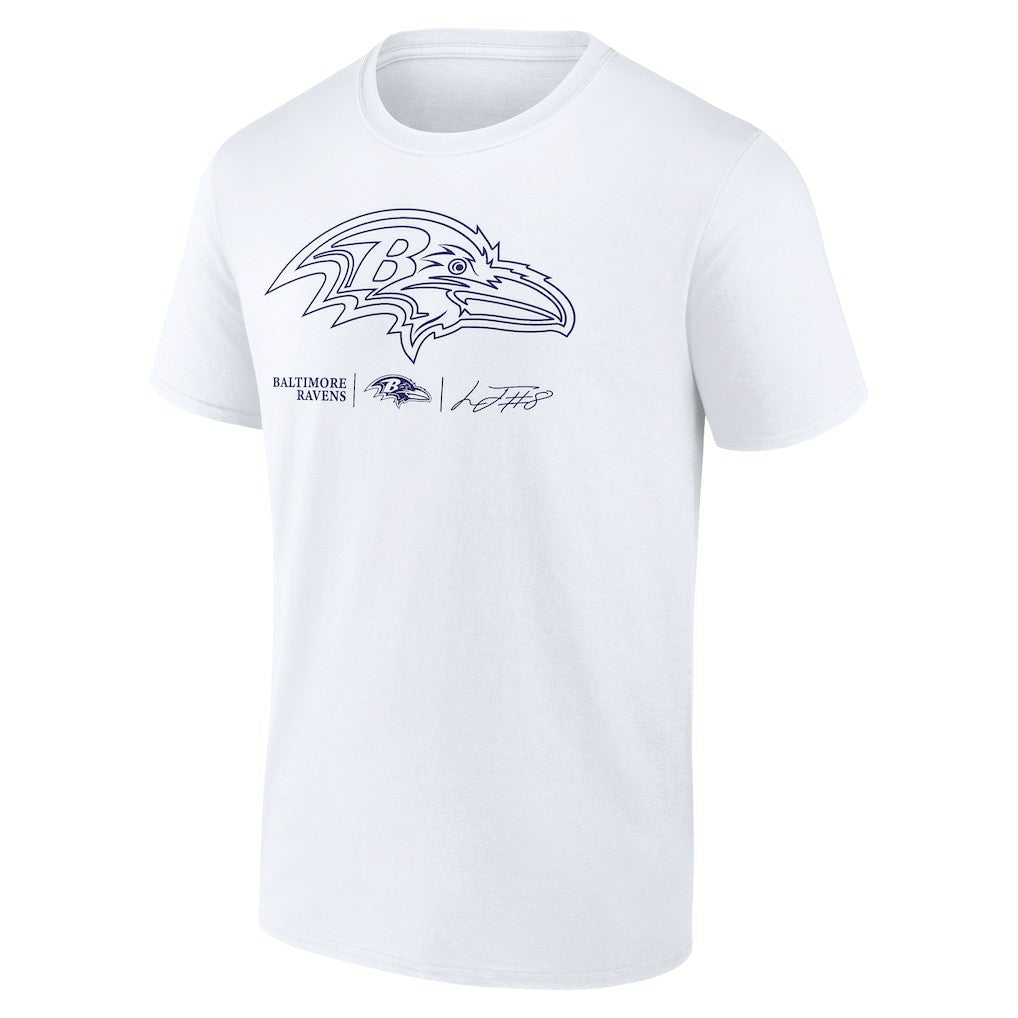 Lamar Jackson Baltimore Ravens Tonal Name & Number T-Shirt White - NFL