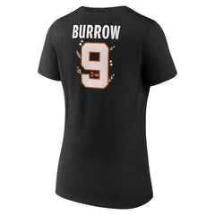 Joe Burrow Cincinnati Bengals Women's Floral Name & Number V-Neck T-Shirt Black - NFL