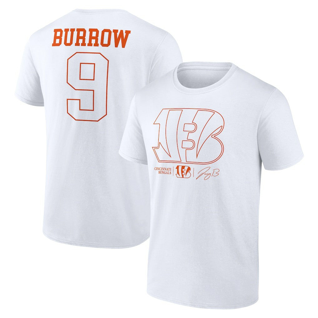 Joe Burrow Cincinnati Bengals Name & Number T-Shirt White - NFL