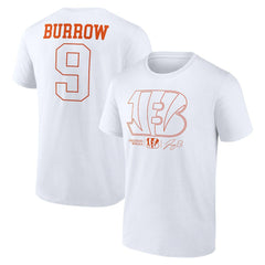 Joe Burrow Cincinnati Bengals Name & Number T-Shirt White - NFL