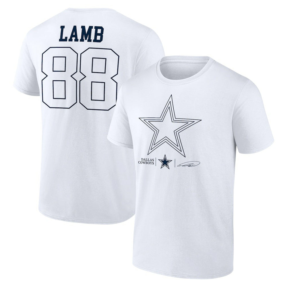 CeeDee Lamb Dallas Cowboys Tonal Name & Number T-Shirt White - NFL