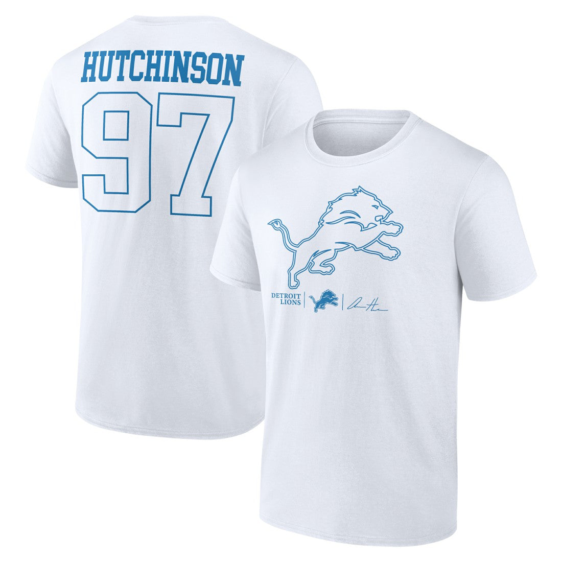 Aidan Hutchinson Detroit Lions Tonal Name & Number T-Shirt White - NFL