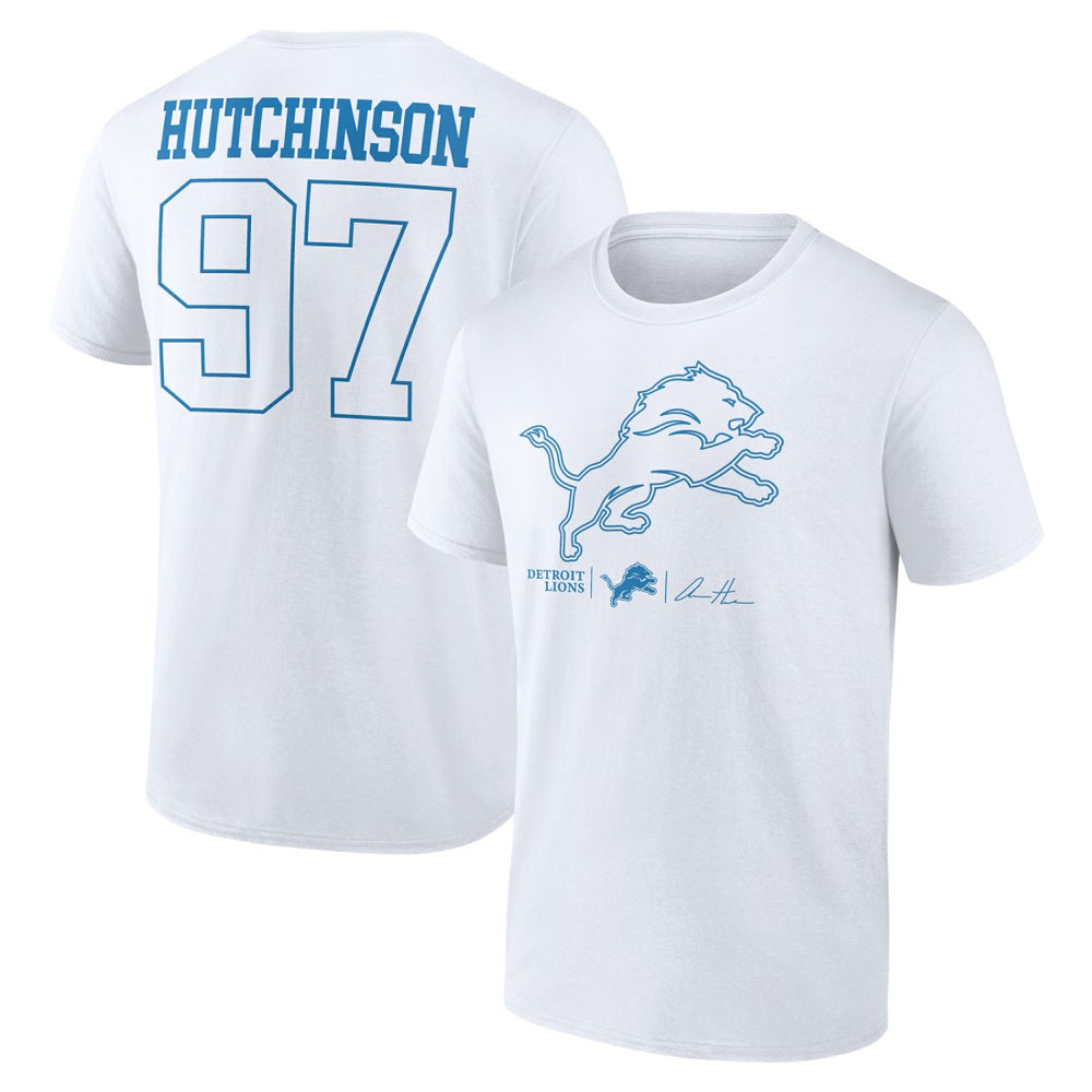 Aidan Hutchinson Detroit Lions Tonal Name & Number T-Shirt White - NFL