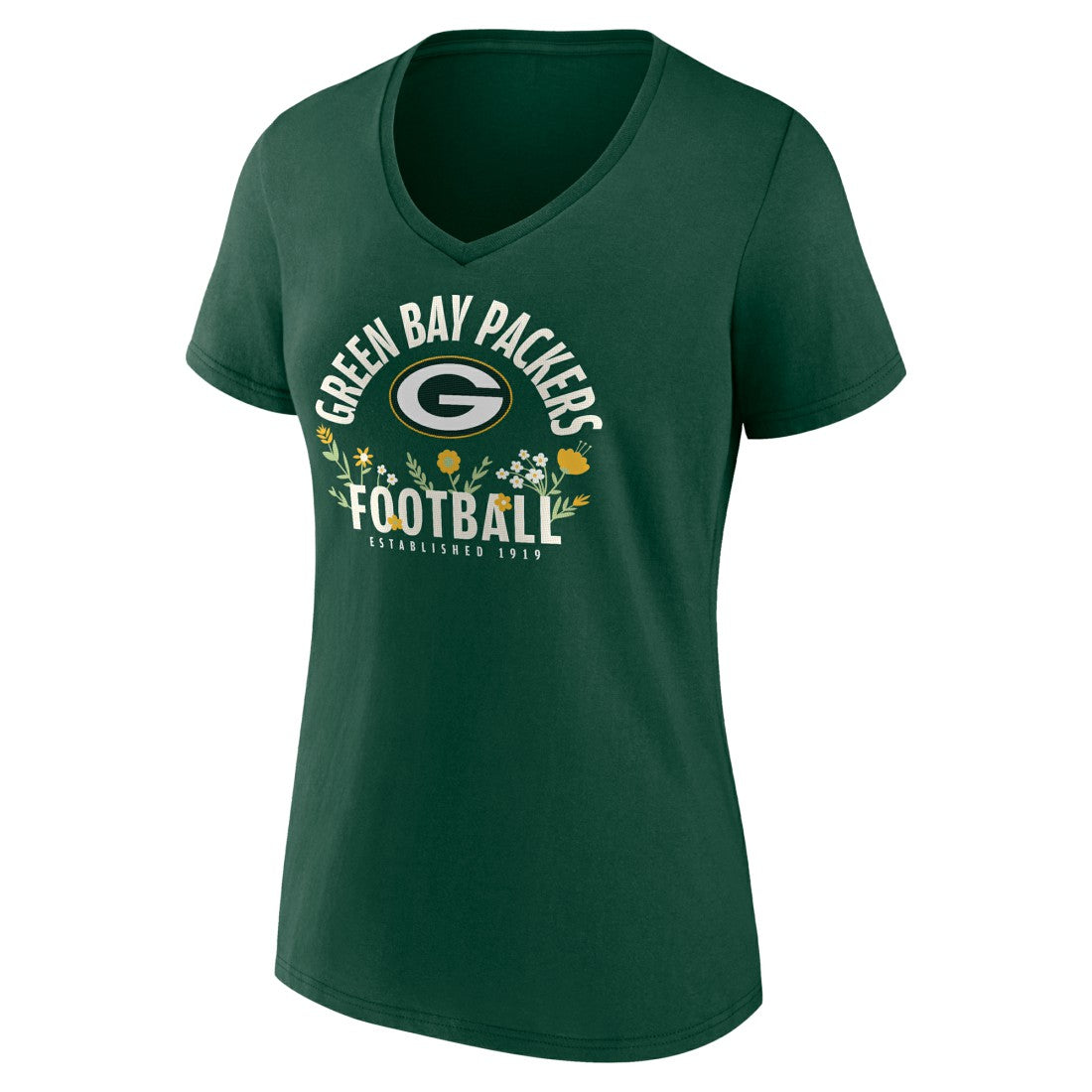 Jordan Love Green Bay Packers Women's Floral Name & Number V-Neck T-Shirt Green - NFL