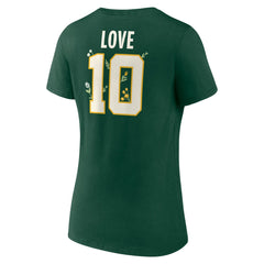 Jordan Love Green Bay Packers Women's Floral Name & Number V-Neck T-Shirt Green - NFL